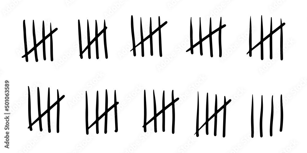 doodle Count bar. Count the days counted in slashes on the walls of a deserted island or prison. vector illustration. doodle Count bar. Count the days counted in slashes on the walls of a deserted island or prison. vector illustration.