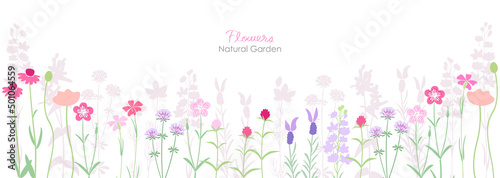 ナチュラルな可愛いピンク系草花