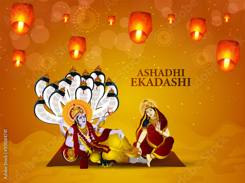 Ashadhi ekadashi celebration greeting card