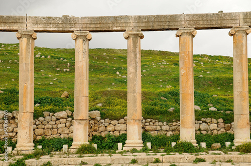 ancient column at gerash photo