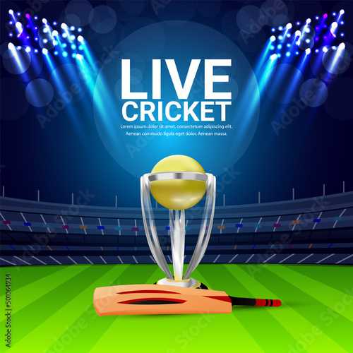Cricket championship tournament card with vector illustration