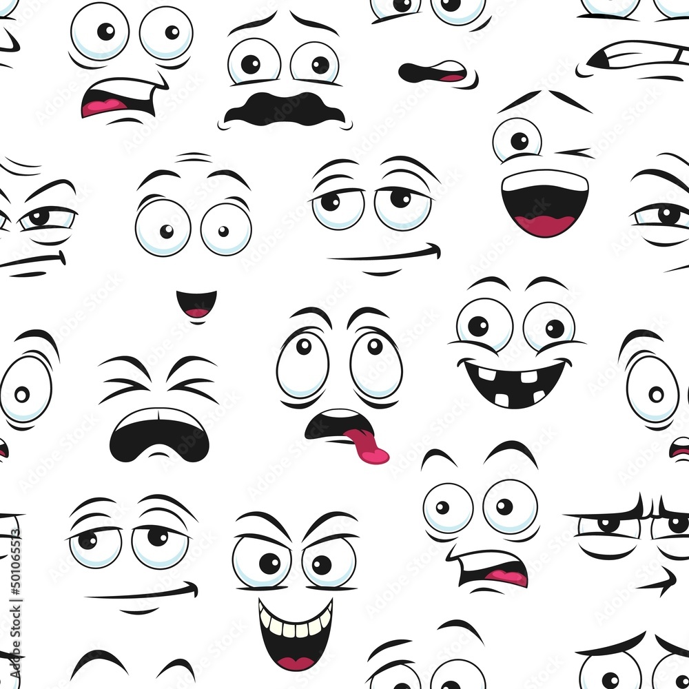 Cartoon face expressions, vector