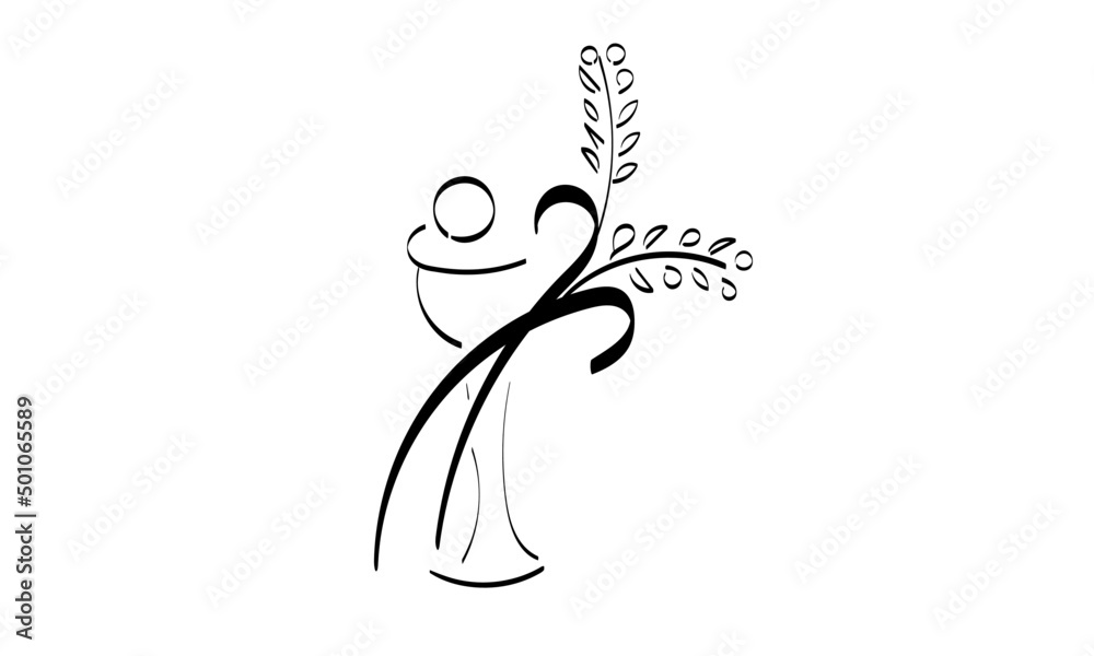 Biblical Symbol. Christian Line icon. use as book clipart, stationery