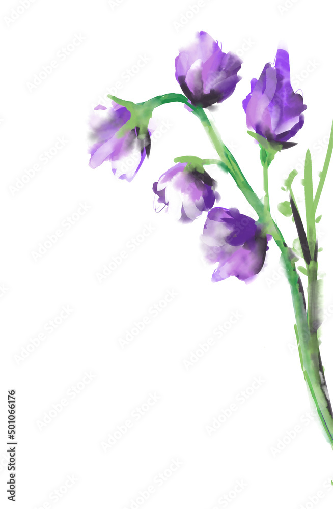 purple aquarelle flower