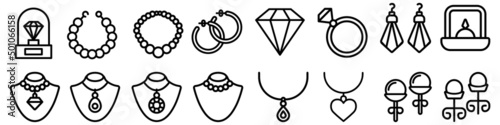 Jewel icon vector set. jewelry illustration sign collection. bijouterie symbol or logo.