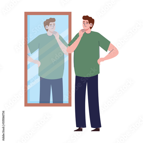 man with mirror