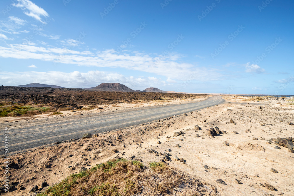 Montaña de la Raya in Fuerteventura, Spain.
