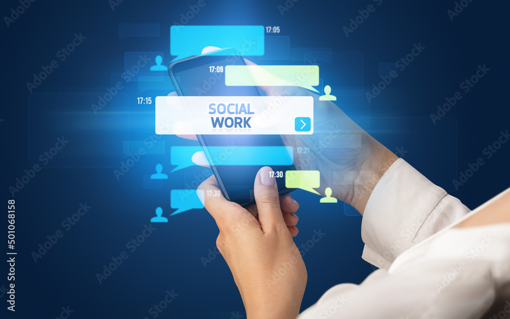 Hand using smartphone with social media concept Hand using smartphone with social media concept