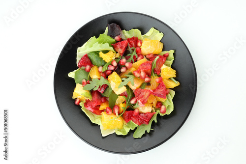 Red orange salad isolated on white background