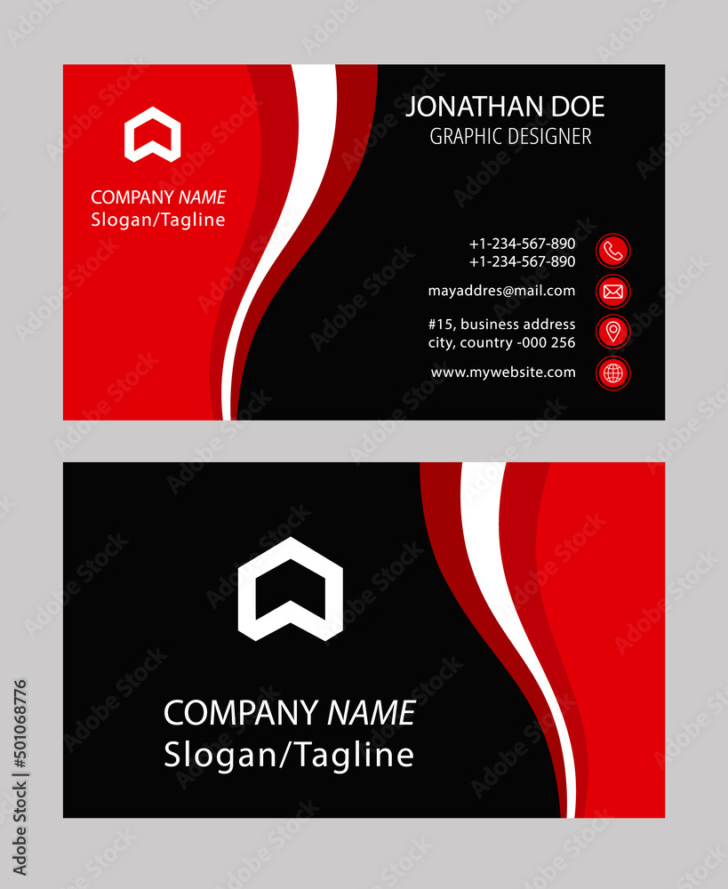 Red and Black modern business card template, Illustration Red and Black modern business card template, Illustration