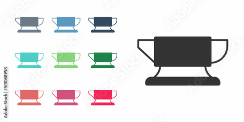 Black Blacksmith anvil tool icon isolated on white background. Metal forging. Forge tool. Set icons colorful. Vector