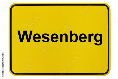 Illustration eines Ortsschildes der Stadt Wesenberg photo