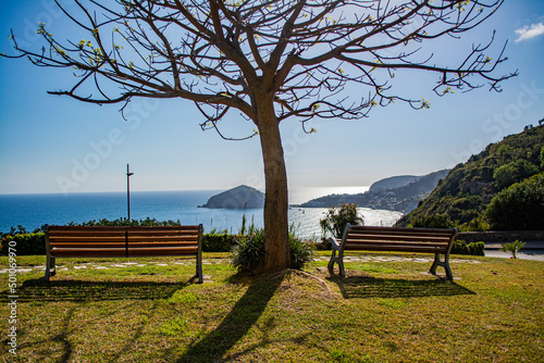 Benchs with view on Sant'Angelo and Maronti photo