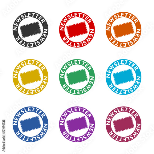 Newsletter icon sign color set