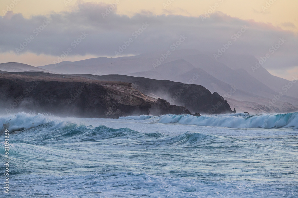 Rough sea at La Pared, Fuerteventura, Spain