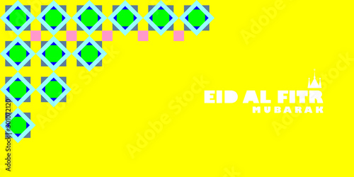 Happy Eid al-Fitr greeting card, vector illustration