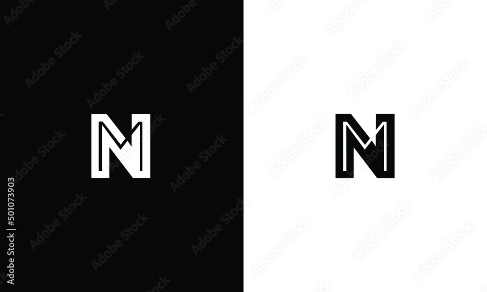NM Letter Logo Design. Creative Modern N M Letters icon vector