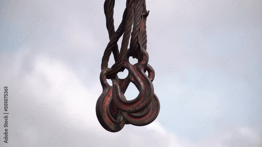 Four hooks. Old faucet. Cargo handling devices. Loading and unloading