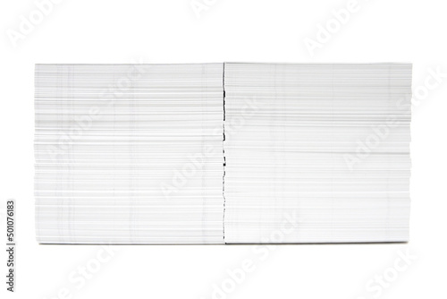 Two stacks of white business cards isolated