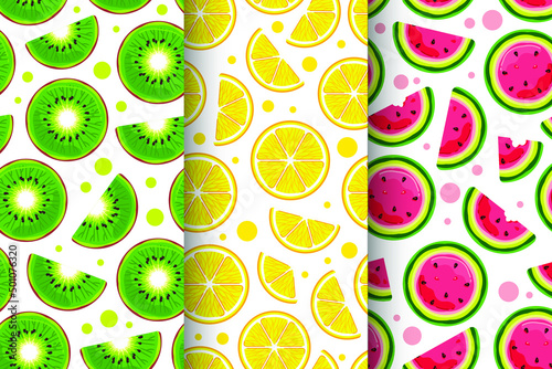 tropical fruit seamless pattern collection 