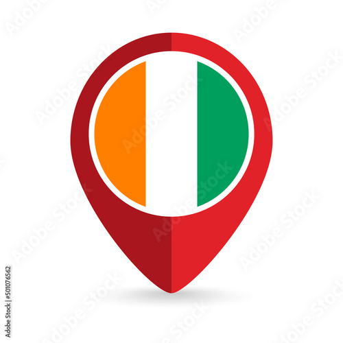 Map pointer with contry Ivory Coast. Ivory Coast flag. Vector illustration. Free Download Map pointer with contry Ivory Coast. Ivory Coast flag. Vector illustration. - GFXLoad