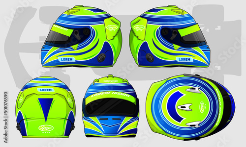 Sports racing helmet template vector design