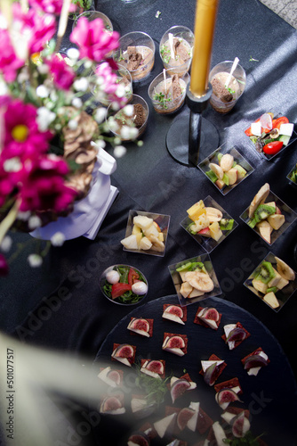 various treats at the event top view catering