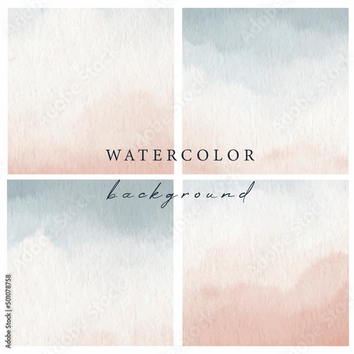Set of vector abstract watercolor background with copy space for text. Design for social media, story, card, invitation, feed post. Square flyer banner