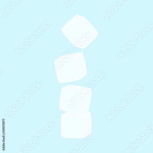 Sugar bar for Cafe concept vector illustration. Sugar cube stack. Sugar cube cartoon vector.