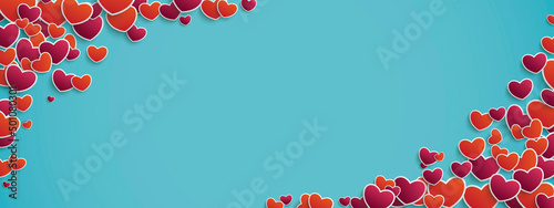 Cyan Header Red Purple Hearts