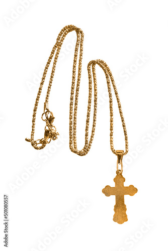 Cross necklace isolated
