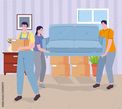 persons moving sofa