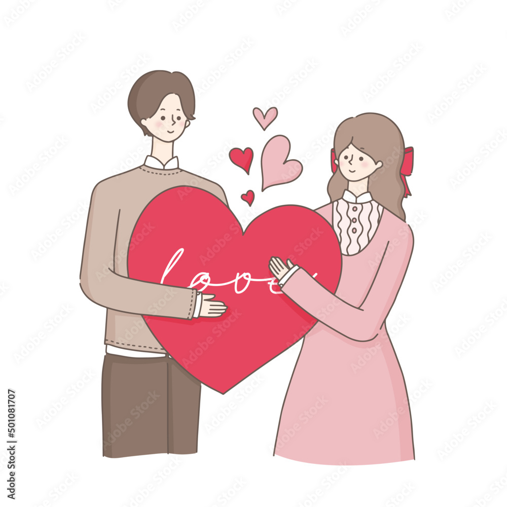 Two couples are hugging heart shape Two couples are hugging heart shape