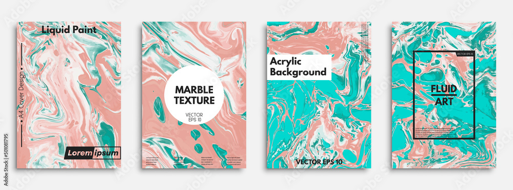 Acrylic paintings cover design. Marble textured background for wallpapers, posters, cards, invitations, websites. Vector EPS 10