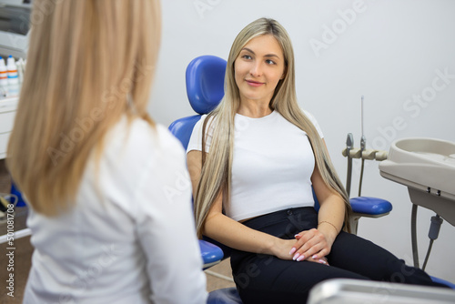 beautiful young woman at the dentist's appointment