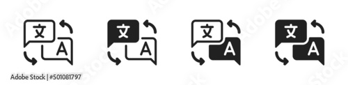 Language translate icon set. Online translator. Design for mobile app. Vector EPS 10