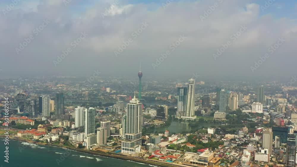 Aerial view of residential areas of Colombo city and lotus tower. Sri Lanka. Aerial view of residential areas of Colombo city and lotus tower. Sri Lanka.