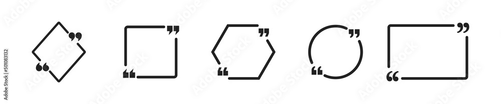 Quote box frames set in different shapes with quote marks. Free space for text. Vector EPS 10 Quote box frames set in different shapes with quote marks. Free space for text. Vector EPS 10