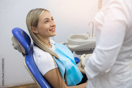 attractive young woman in dentistry at the doctor © Alexandr