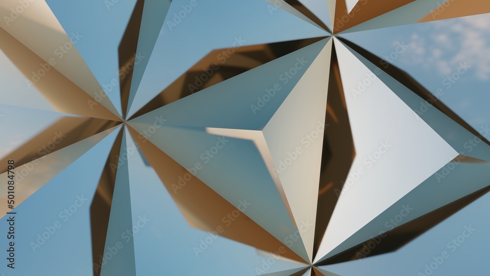Abstract architecture background geometric pattern of design 3d render