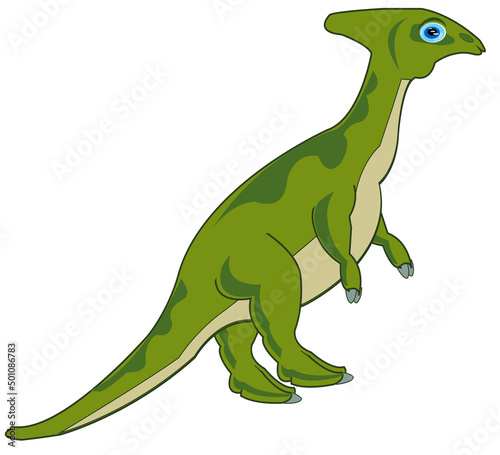 Vector illustration of the cartoon extinct prehistorical animal dinosaur