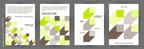 Business publication cover template collection A4 design. Minimalist style cool pamphlet mockup