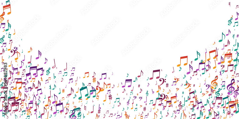 Musical note symbols vector backdrop. Audio