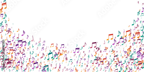 Musical note symbols vector backdrop. Audio