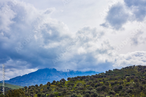 beautiful mountain landscape in Sicily Italy on a sunny day © czamfir