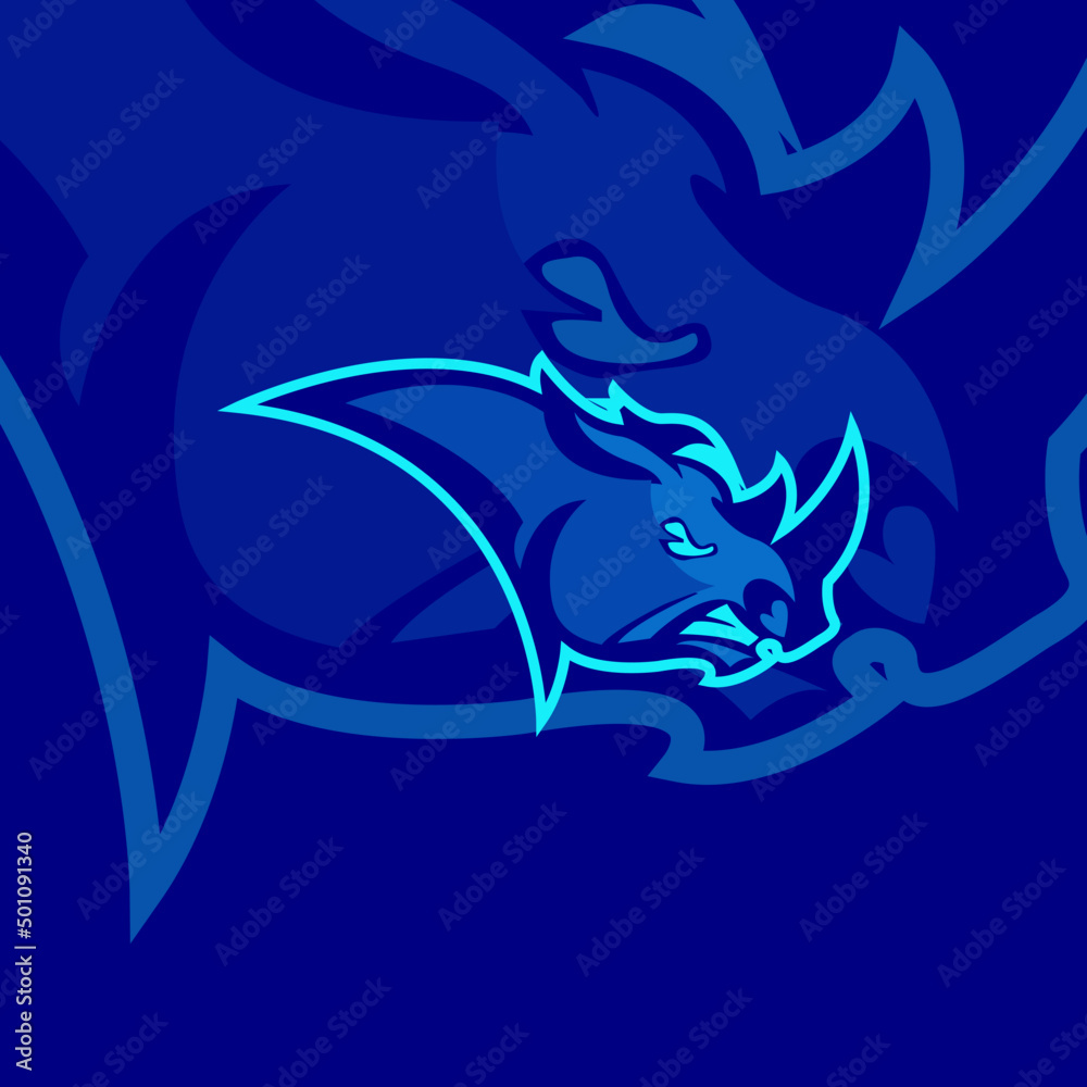 Naklejka premium illustration rhino logo esport design
