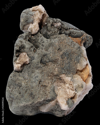 High resolution rock - macro, alpha black background