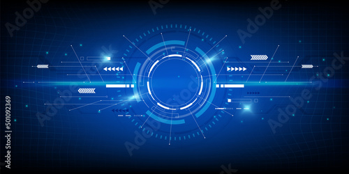 Technology circular dashboard, HUD design concept.