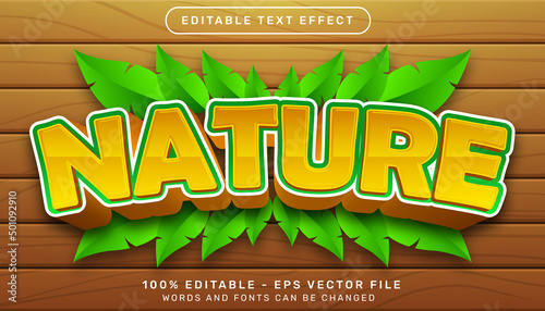 nature 3d text effect and editable text effect with wood texture background