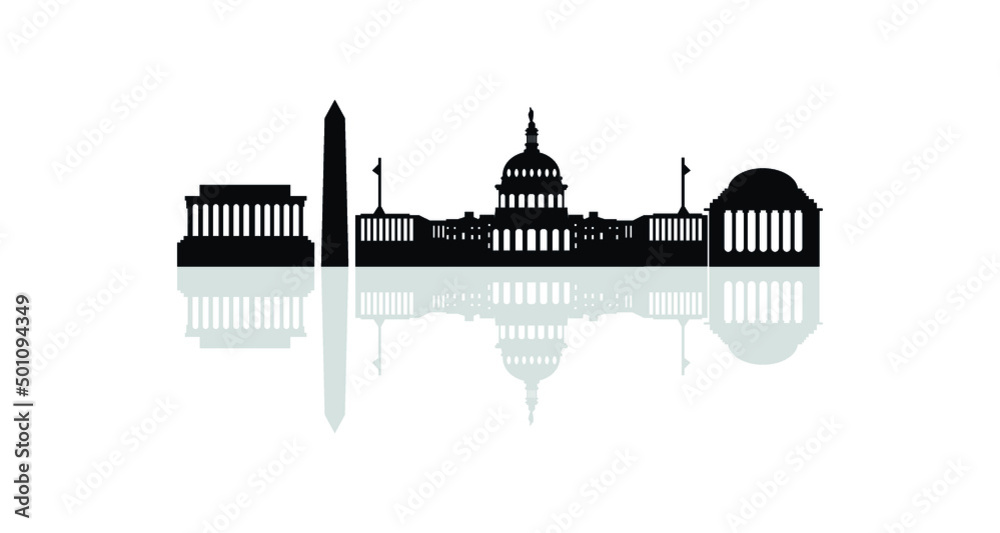 Silhouette Washington skyline - United States city concept graphic element Illustration template design
Silhouette Washington skyline - United States city concept graphic element Illustration template design